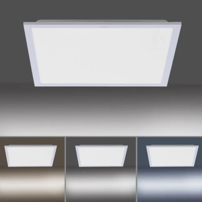 LED Panel Rahmen silberfarbig, 45,5x45,5cm, Fernbedienung, platzsparend