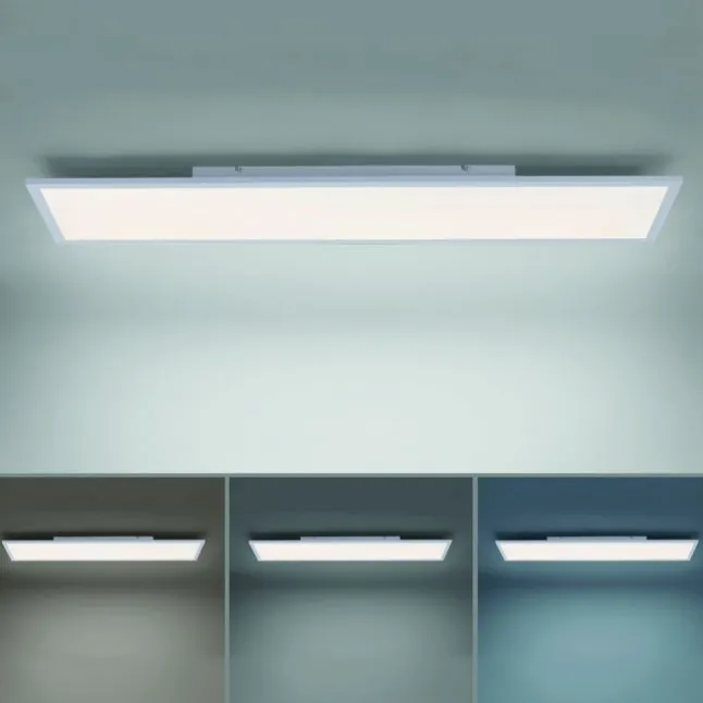 LED-Panel, weiß, 120x30cm, flach, CCT, dimmbar, Deckenleuchte