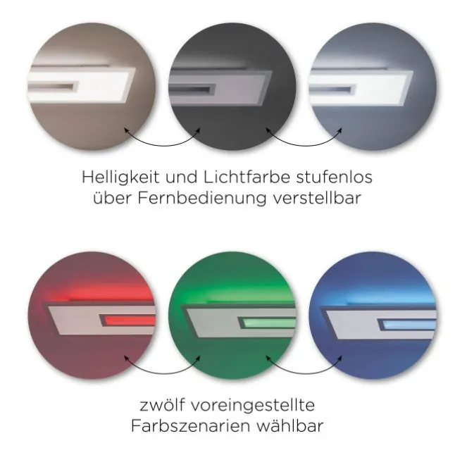LED Panel, 120x40 cm, Cut-Outs, dimmbar, Fernbedienung, RGB+W