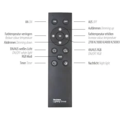 LED-Pendelleuchte, alufarben, Fernbedienung, RGB, CCT, Memory