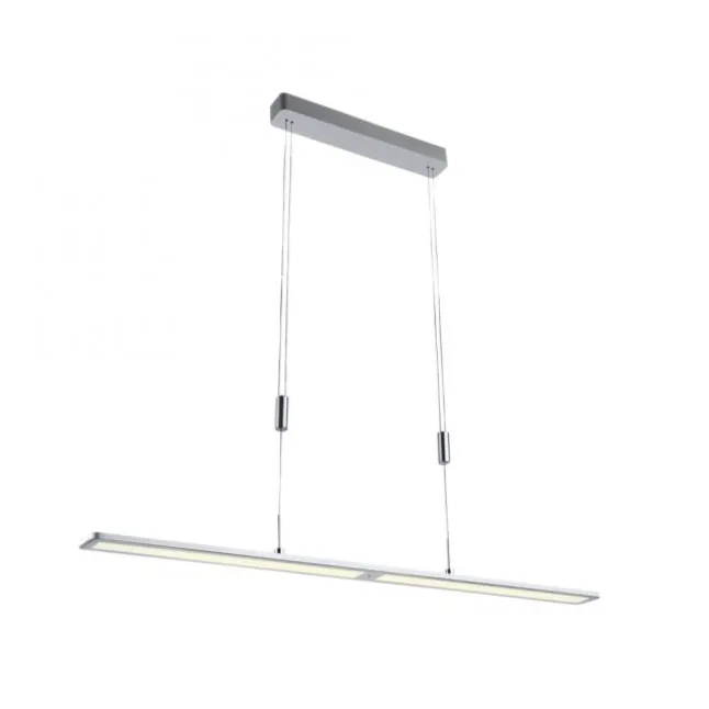 LED Pendelleuchte, aluminiumfarben, höhenverstellbar, dimmbar, modern
