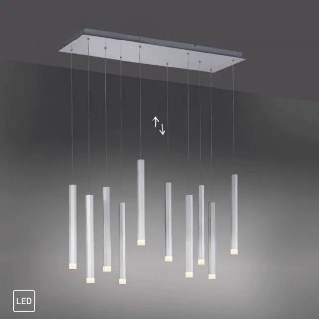 LED-Pendelleuchte Alu silber warmweiß, IP20, Innenleuchte