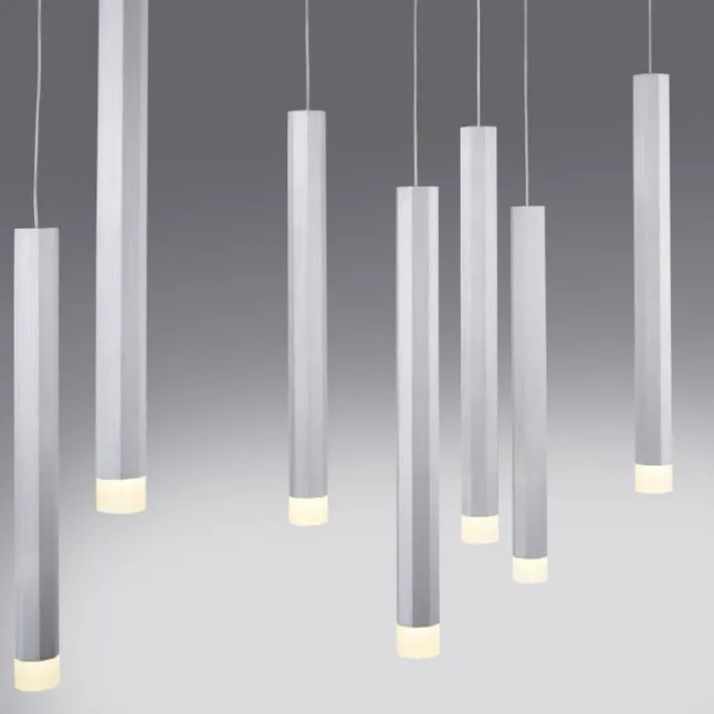 LED-Pendelleuchte Alu silber warmweiß, IP20, Innenleuchte