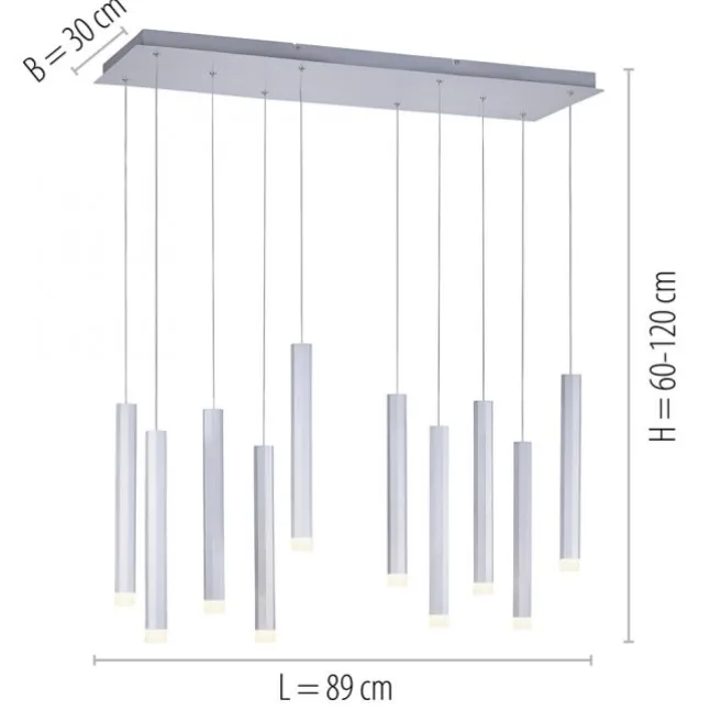 LED-Pendelleuchte Alu silber warmweiß, IP20, Innenleuchte