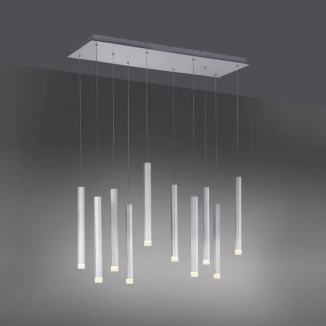 LED-Pendelleuchte Alu silber warmweiß, IP20, Innenleuchte