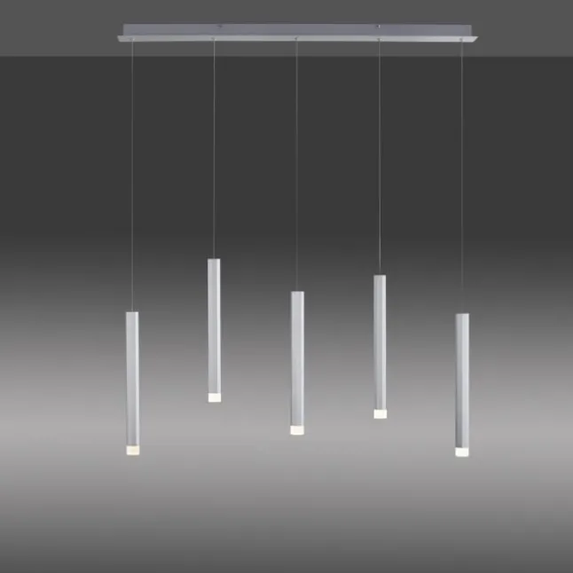 LED-Pendelleuchte Alu silber warmweiß, IP20, Innenleuchte