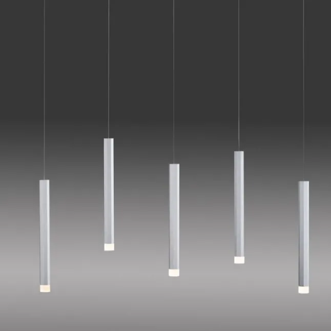 LED-Pendelleuchte Alu silber warmweiß, IP20, Innenleuchte