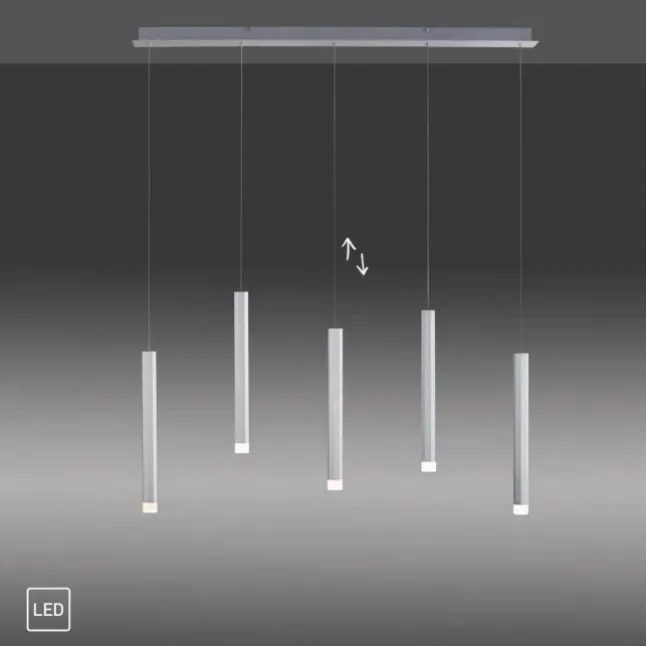 LED-Pendelleuchte Alu silber warmweiß, IP20, Innenleuchte