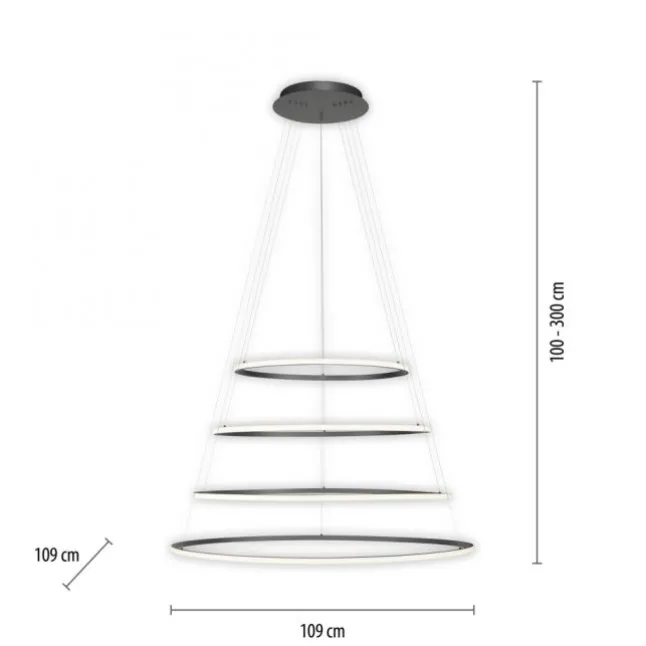 LED Pendelleuchte anthrazit dimmbar CCT Memoryfunktion höhenverstellbar