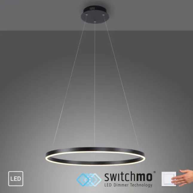 LED Pendelleuchte anthrazit rund Ø60cm dimmbar Switchmo warmweiß
