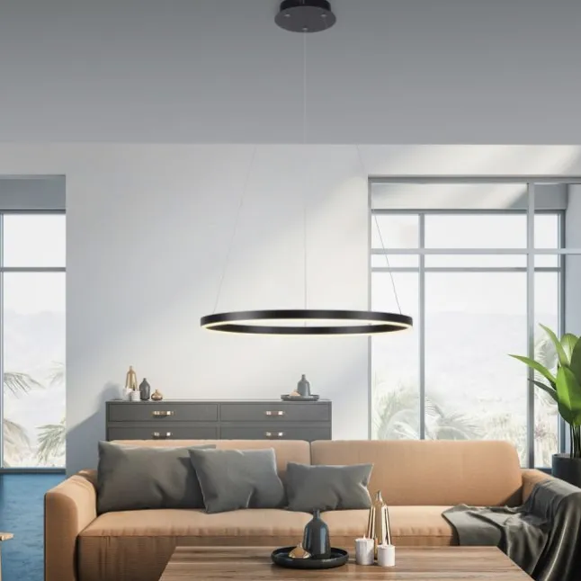 LED Pendelleuchte anthrazit rund Ø60cm dimmbar Switchmo warmweiß