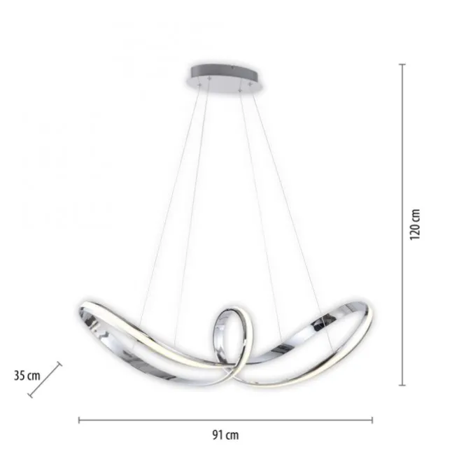 LED Pendelleuchte chrom dimmbar per Simplydim Memoryfunktion