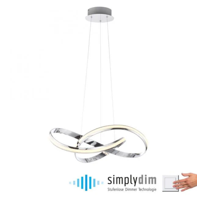 LED Pendelleuchte chrom dimmbar Memoryfunktion modern