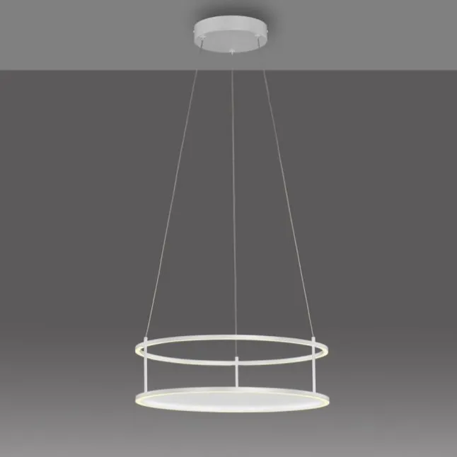 LED Pendelleuchte CONNI weiss, rund, Touchdimmer, höhenverstellbar