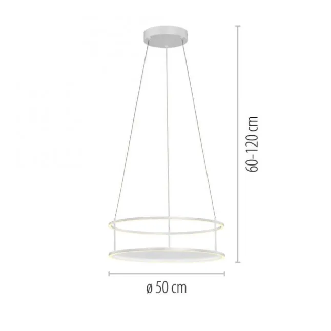 LED Pendelleuchte CONNI weiss, rund, Touchdimmer, höhenverstellbar