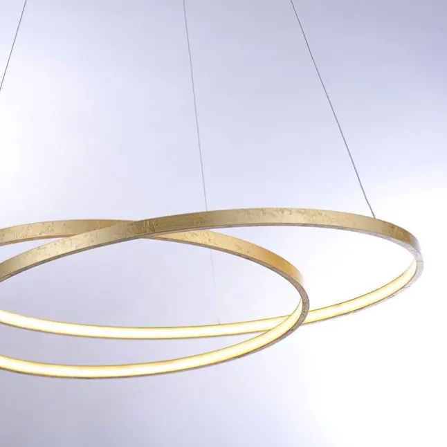 LED-Pendelleuchte, gold, warmweiße Lichtfarbe, inkl. Dimmfunktion, modern