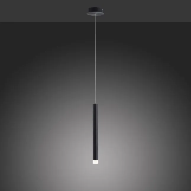 LED Pendelleuchte, höhenverstellbar, 1-flammig, schwarz, Esstisch, rund