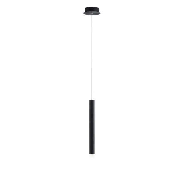 LED Pendelleuchte, höhenverstellbar, 1-flammig, schwarz, Esstisch, rund