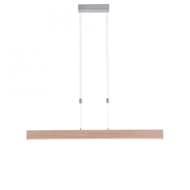 LED-Pendelleuchte, Holzdekor, höhenverstellbar, CCT-Farbmanagement, dimmbar