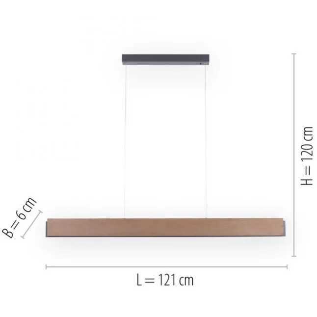 LED-Pendelleuchte, holz, dimmbar, CCT, Fernbedienung, IP20