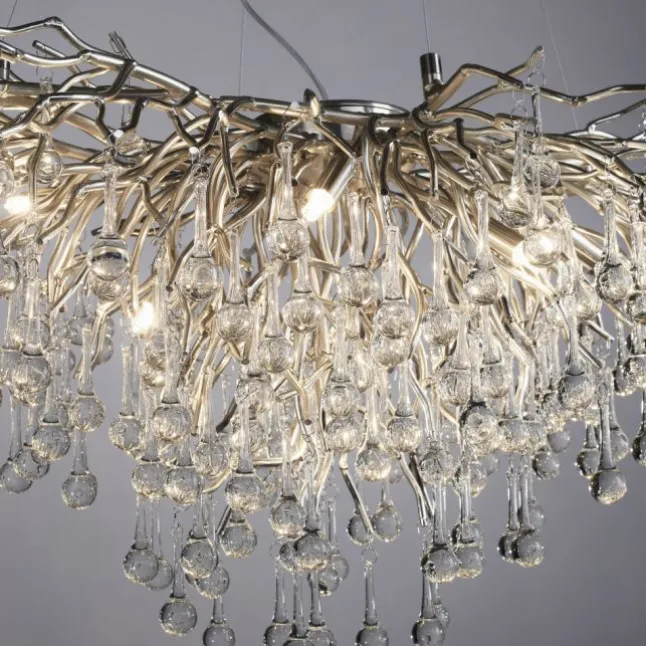 LED Pendelleuchte ICICLE Pendellampe silberfarbig ICICLE Lichtspiel