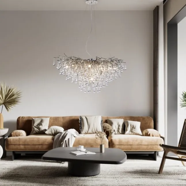 LED Pendelleuchte ICICLE Pendellampe silberfarbig ICICLE Lichtspiel