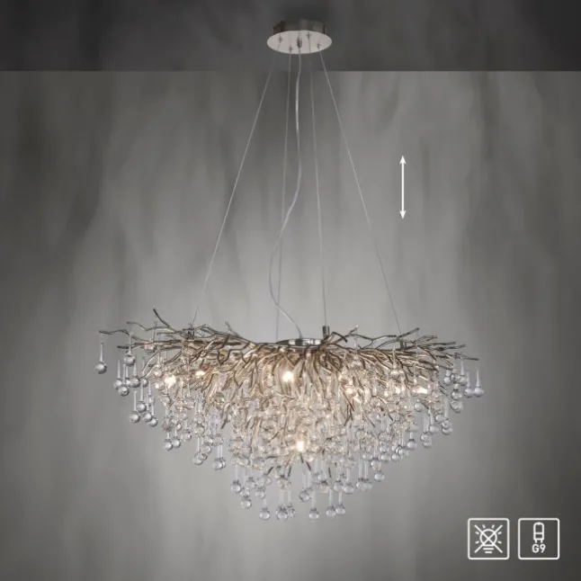 LED Pendelleuchte ICICLE Pendellampe silberfarbig ICICLE Lichtspiel