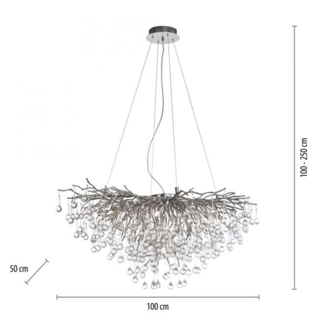 LED Pendelleuchte ICICLE Pendellampe silberfarbig ICICLE Lichtspiel