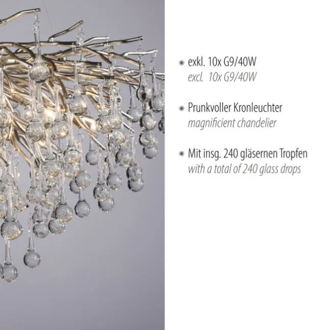LED Pendelleuchte ICICLE Pendellampe silberfarbig ICICLE Lichtspiel