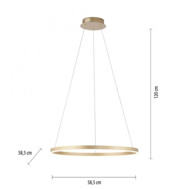 LED Pendelleuchte messing matt rund Ø60cm dimmbar Switchmo warmweiß