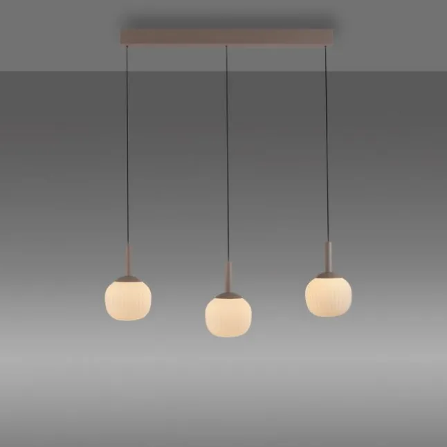 LED Pendelleuchte NAMI, sandfarben, länglich, dimmbar, Comfort-Lift, Memoryfunktion