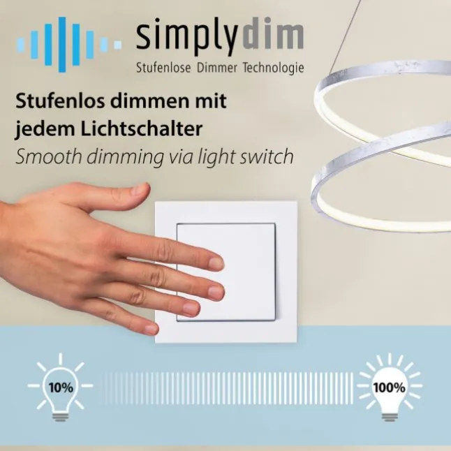 LED Pendelleuchte, rund, anthrazitfarben, Dimmfunktion, Memory Funktion