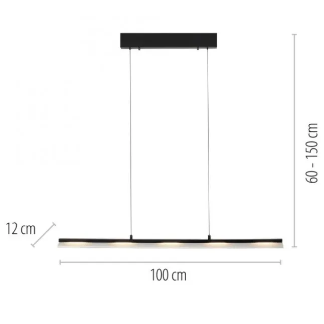 LED Pendelleuchte schwarz Comfor Lift höhenverstellbar dimmbar