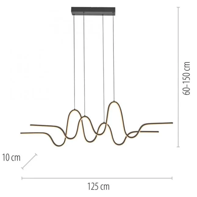 LED Pendelleuchte schwarz höhenverstellbar dimmbar in 3 Stufen
