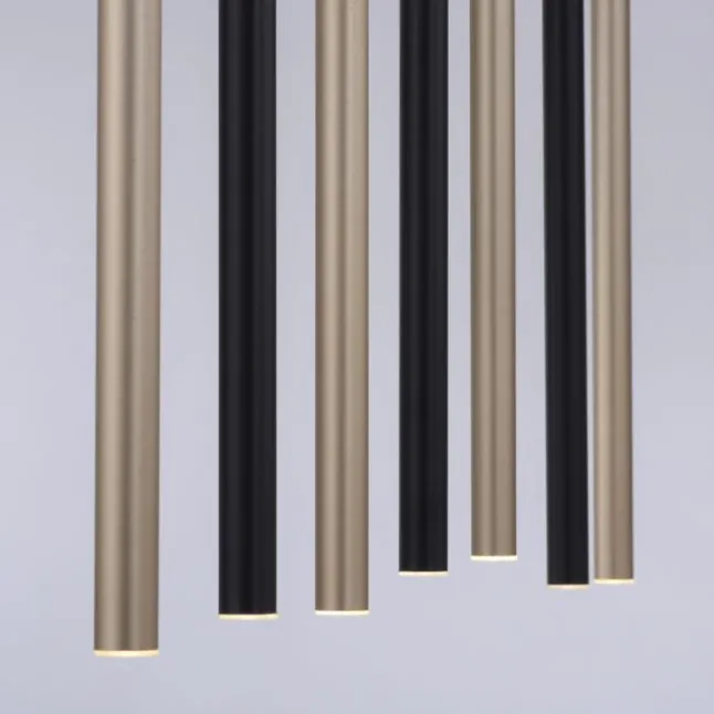LED Pendelleuchte schwarz messing matt 7 flammig dimmbar Memoryfunktion