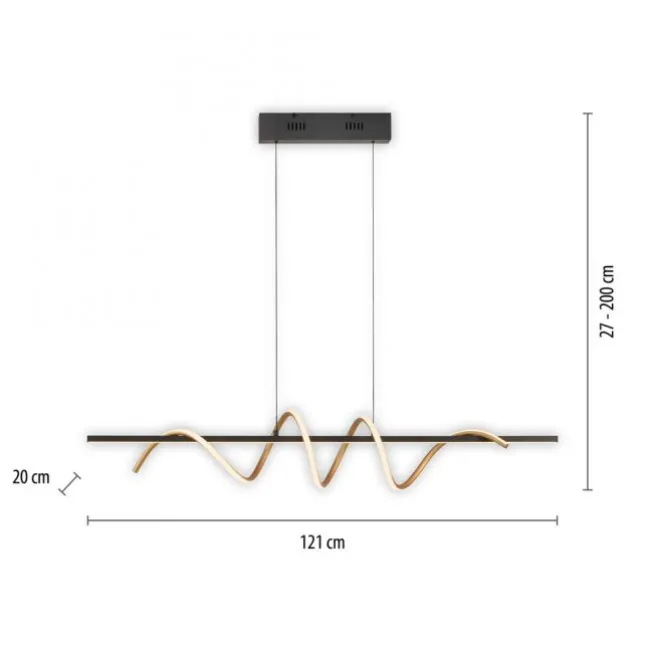 LED Pendelleuchte schwarz messing höhenverstellbar per Lift dimmbar