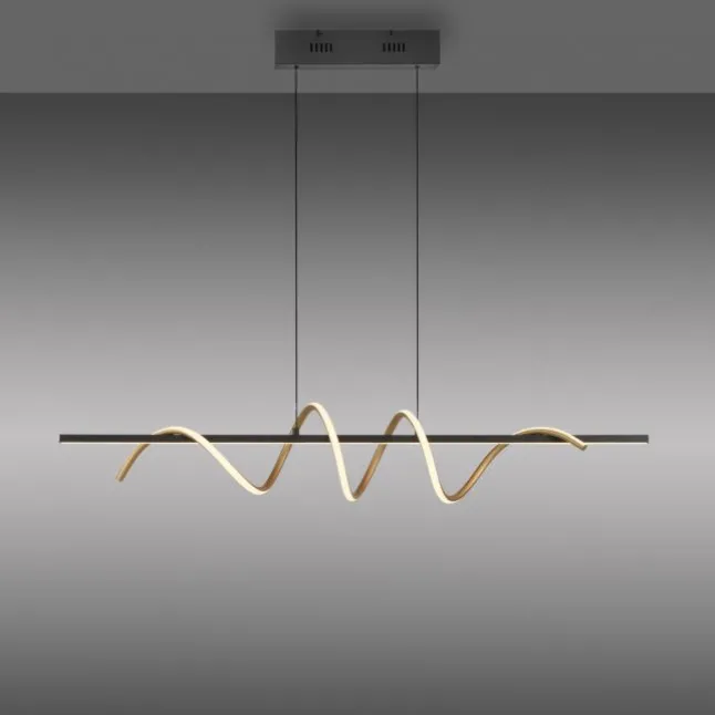 LED Pendelleuchte schwarz messing höhenverstellbar per Lift dimmbar