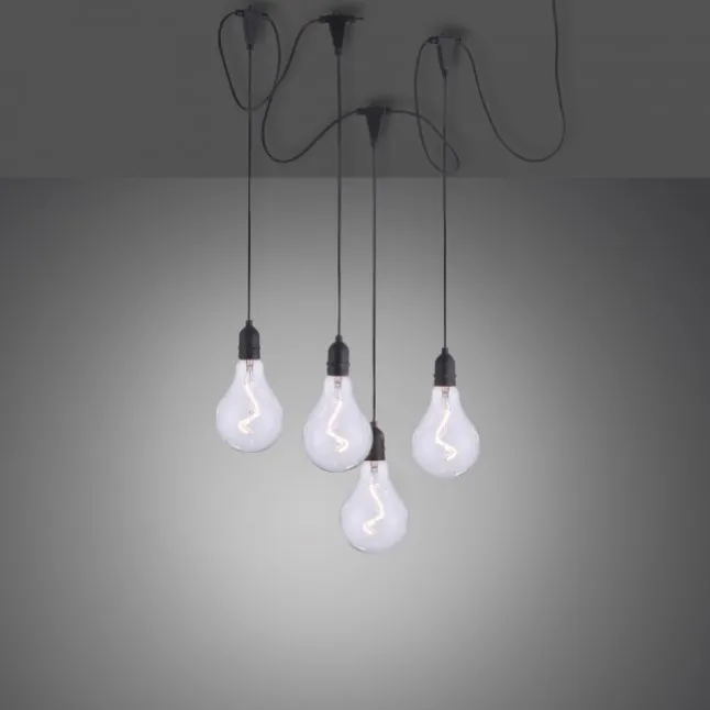 LED Pendelleuchte, schwarz, spritzwassergeschützt, modern