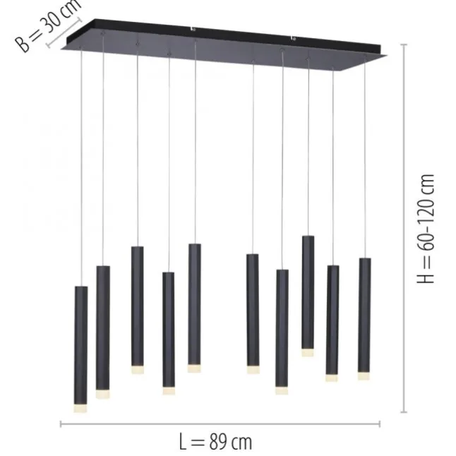 LED-Pendelleuchte, schwarz, warmweiß, IP20, Innenleuchte