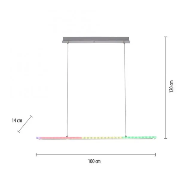 LED Pendelleuchte silberfarbig dimmbar Rainbow RGB Memorfunktion Esszimmer