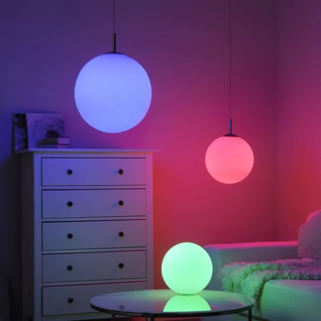 LED Pendelleuchte Smarthome D=20 silber dimmbar App Fernbedienung
