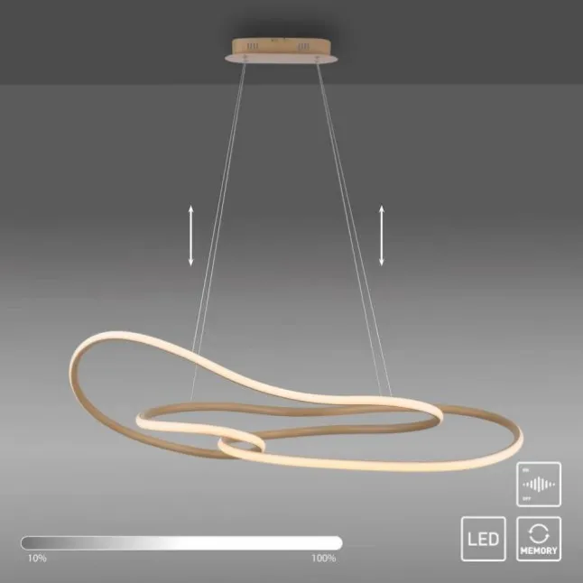LED Pendelleuchte TWIST, sand, mit vorhandenem Schalter dimmbar, höhenverstellbar