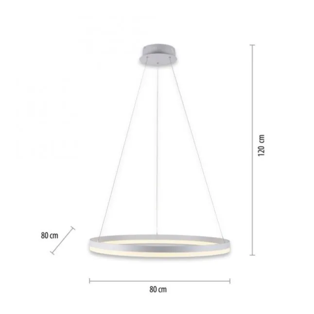 LED Pendelleuchte 80x80 weiss rund dimmbar Memoryfunktion modern