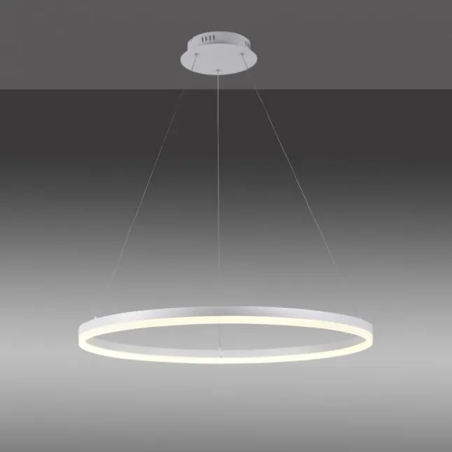 LED Pendelleuchte 80x80 weiss rund dimmbar Memoryfunktion modern