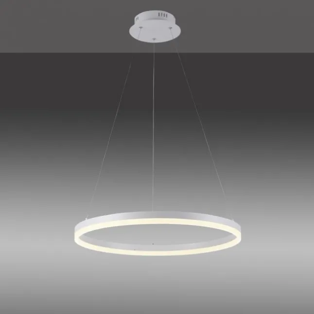LED Pendelleuchte 60x60 weiss rund dimmbar Memoryfunktion modern
