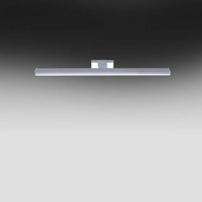 LED Spiegelleuchte 60x12,1cm chromfarbig glänzend schmal Badezimmerlampe