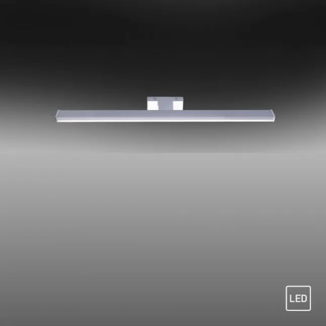 LED Spiegelleuchte 60x12,1cm chromfarbig glänzend schmal Badezimmerlampe