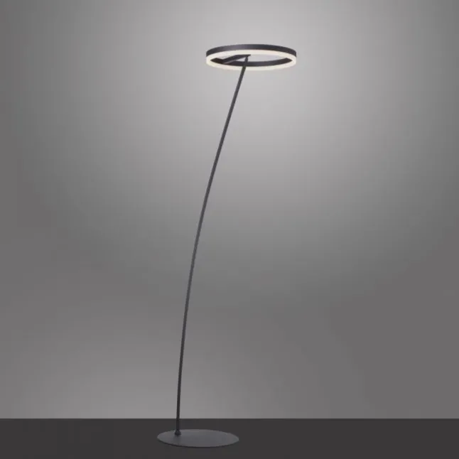 LED Stehlampe anthrazit farbig schwenkbar dimmbar Lichtring warmweiß Licht