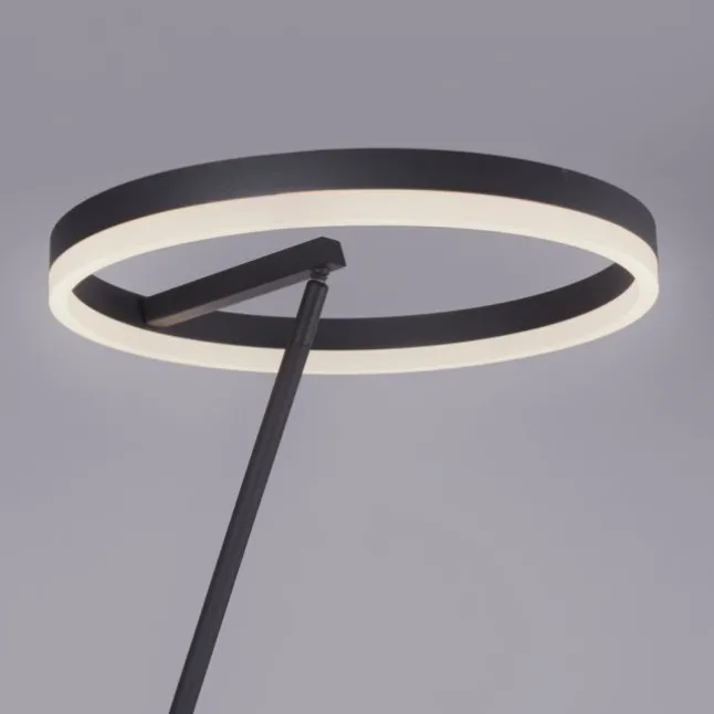LED Stehlampe anthrazit farbig schwenkbar dimmbar Lichtring warmweiß Licht