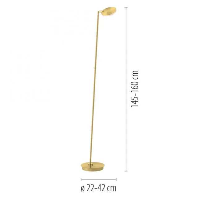 LED Stehleuchte AKKU Bente, Akkuleuchte, IP20, aufladbar, messingfarben